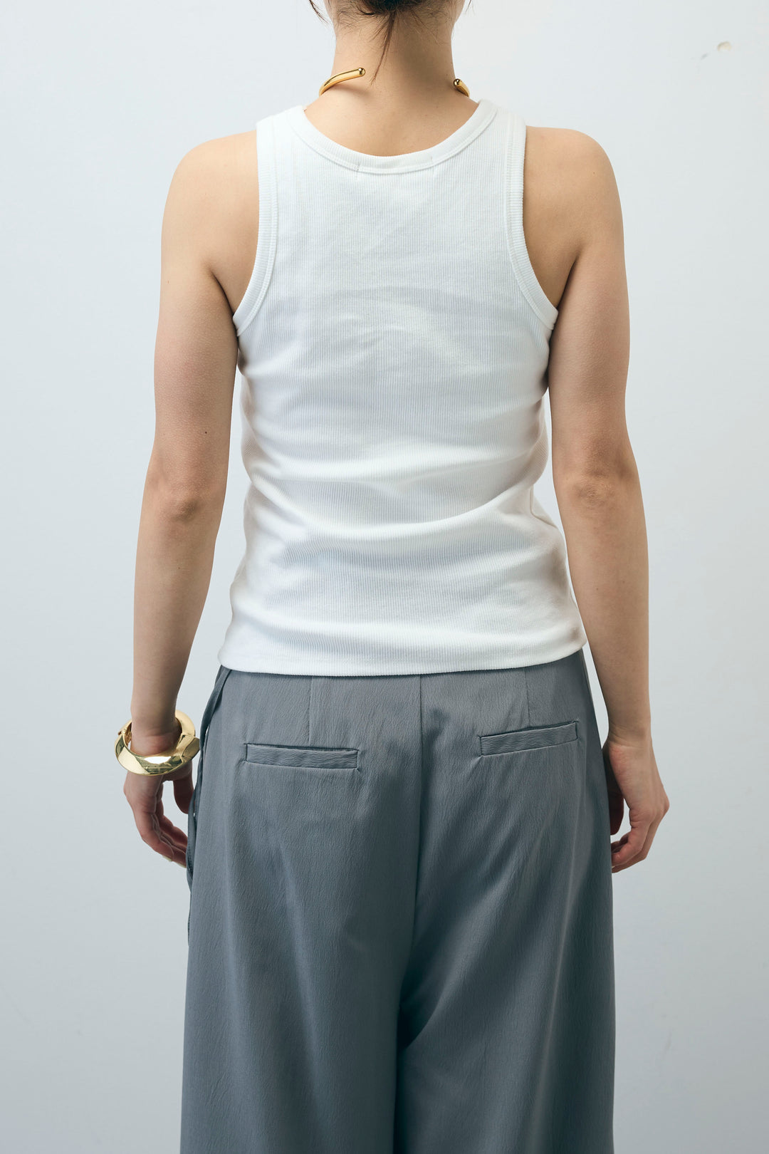 [予約/SET]半袖ダブルテーラードJK+ネーム入りアメスリタンク+テレコベーシックタンク+チェックパンツ(4set)