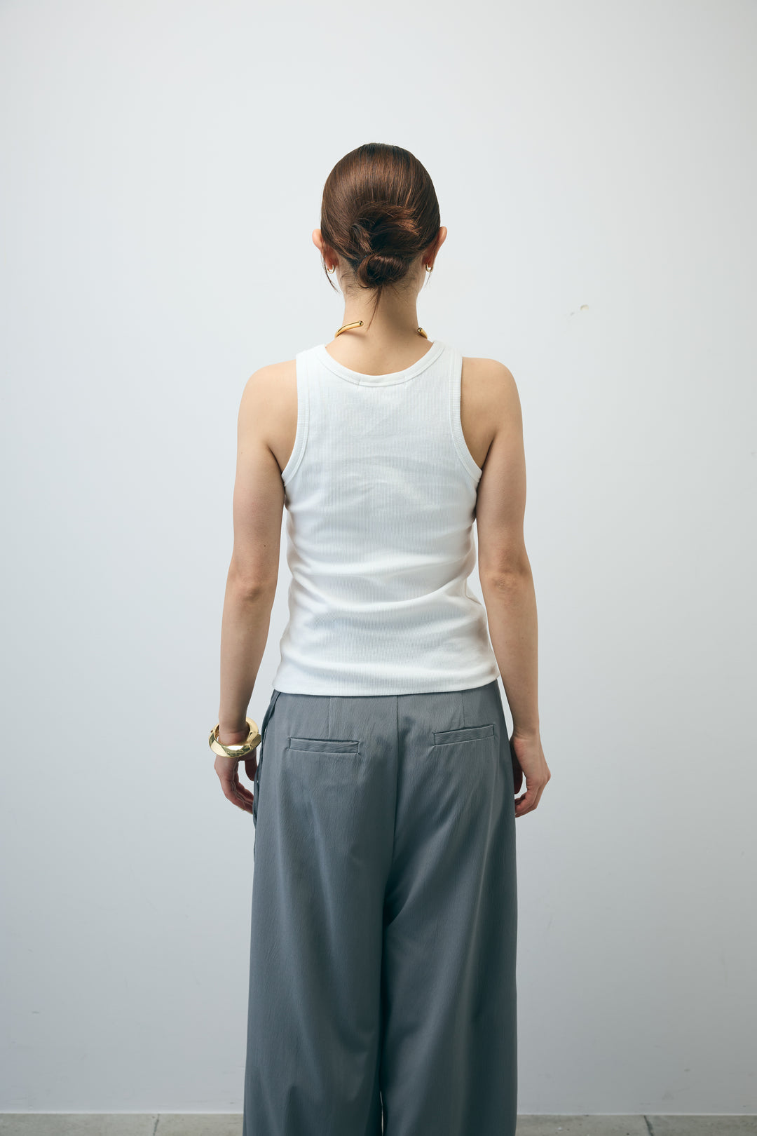 [予約/SET]半袖ダブルテーラードJK+ネーム入りアメスリタンク+テレコベーシックタンク+ストライプ イージー ワイド パンツ(4set)