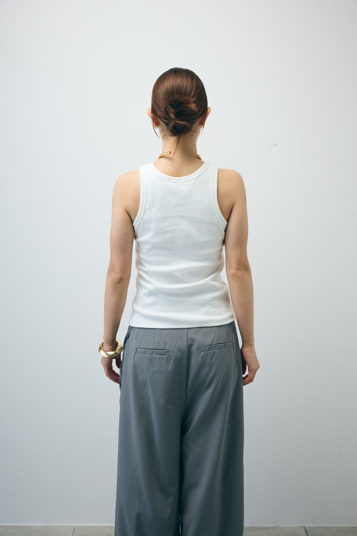 [予約/SET]半袖ダブルテーラードJK+ネーム入りアメスリタンク+テレコベーシックタンク+ストライプ イージー ワイド パンツ(4set)