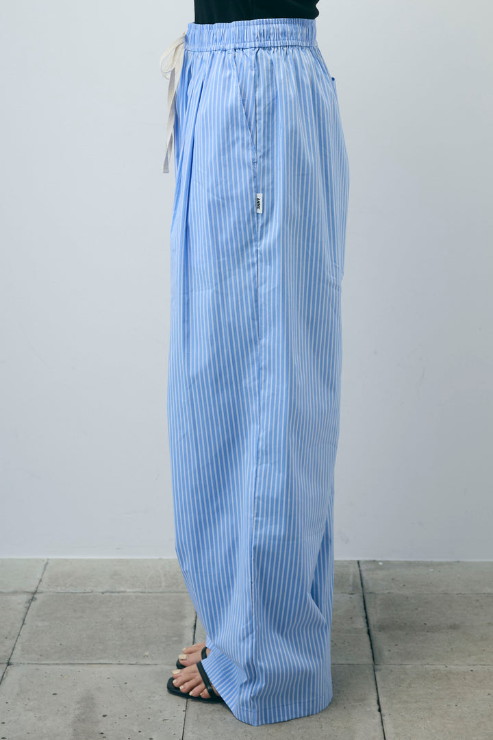 [予約/SET]半袖ダブルテーラードJK+ストライプ イージー ワイド パンツ(2set)