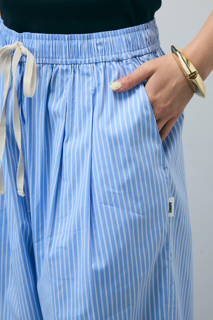 [予約/SET]半袖ダブルテーラードJK+テレコベーシックタンク+ストライプ イージー ワイド パンツ(3set)