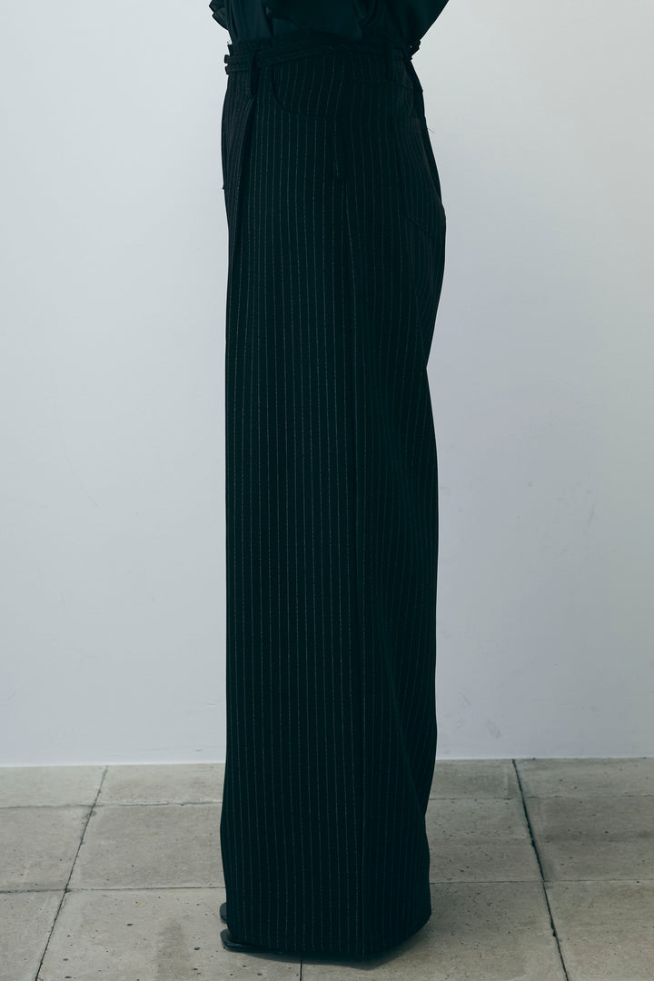 [予約]ダブルベルトストライプパンツ