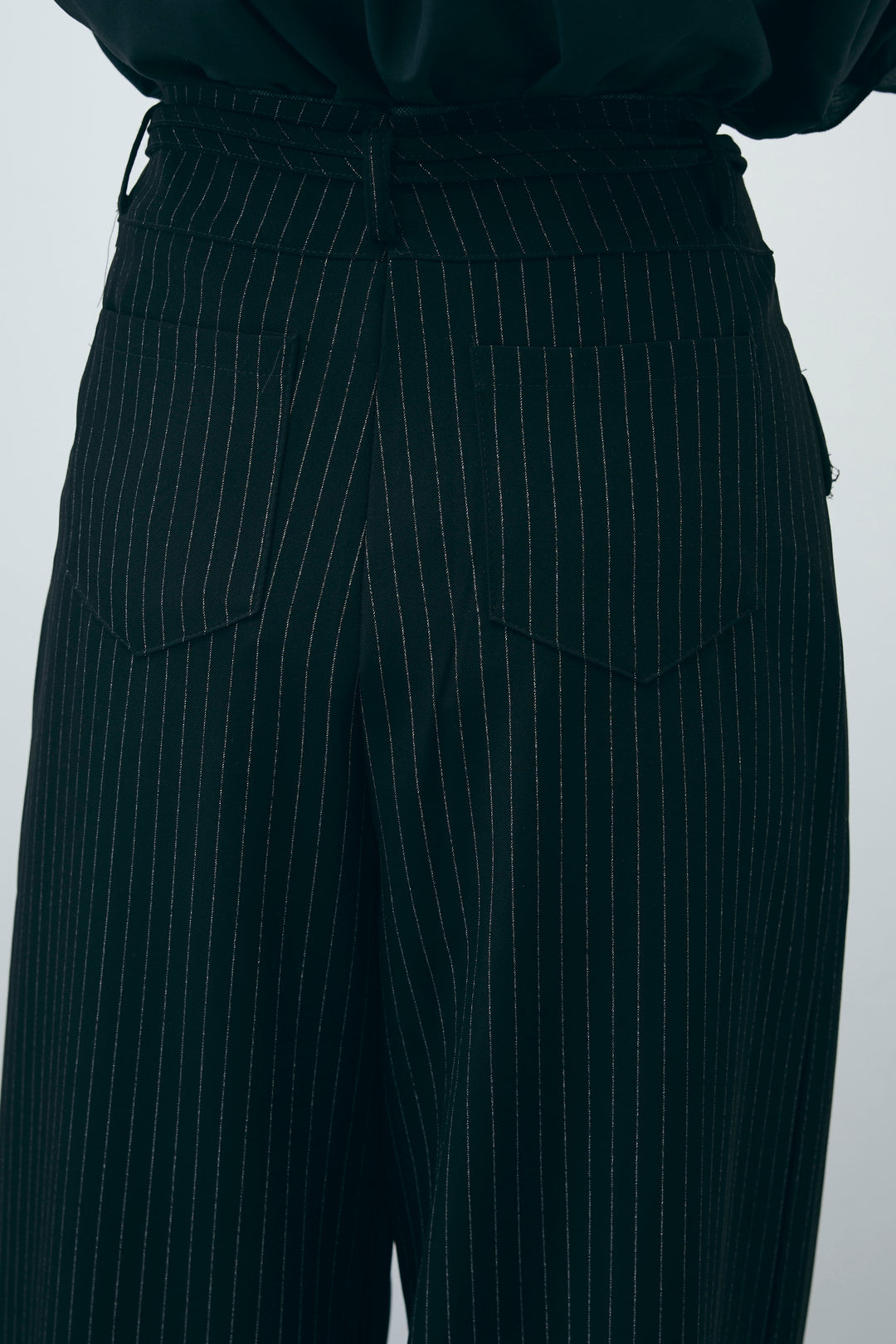 [予約/SET]TCブロード2wayフリルオフショルブラウス+ダブルベルトストライプパンツ(2set)