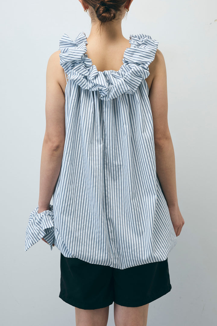 [予約/SET]ストライプバルーンアメスリTOPS+ツイルタックハーフパンツ(2set)