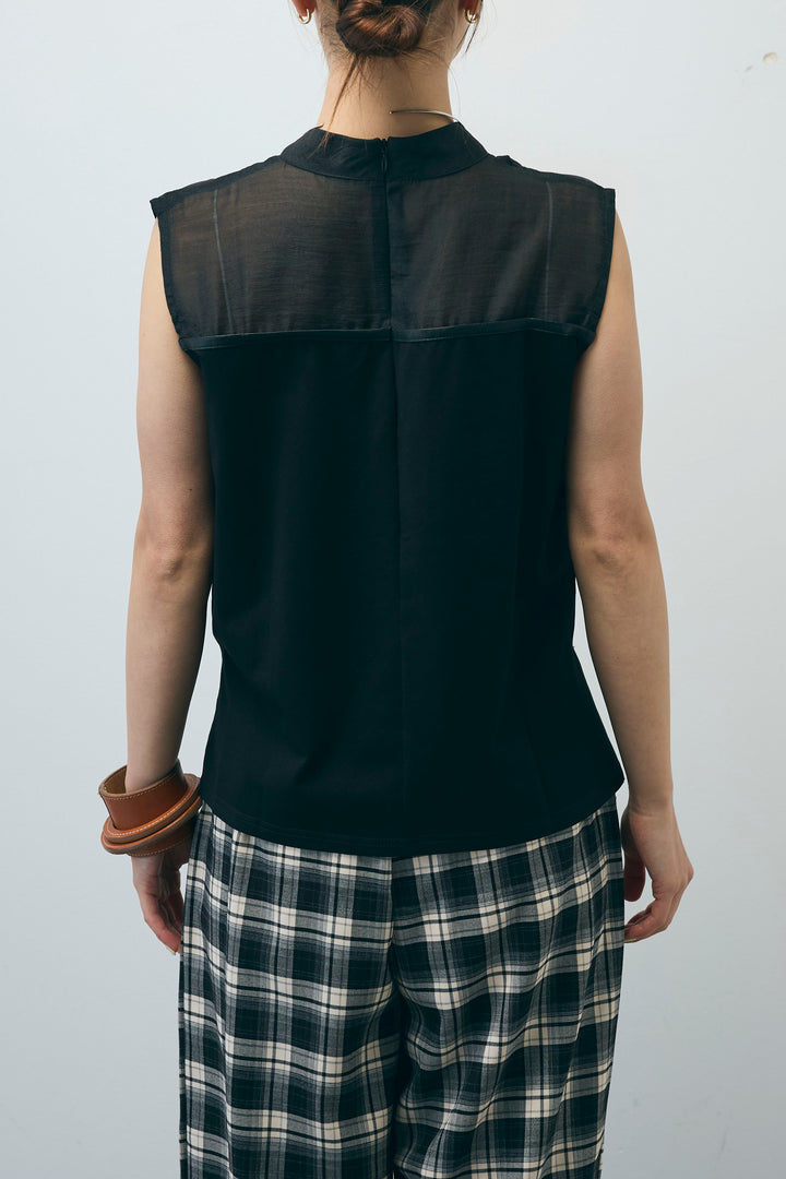 [予約]シアー切替えノースリーブ