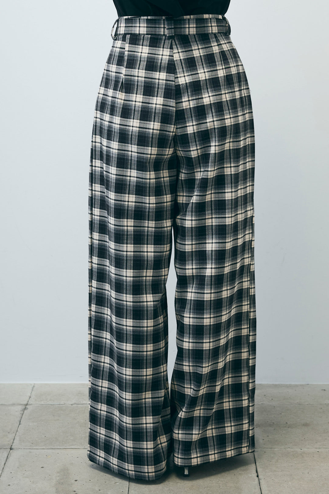 [予約/SET]TCブロード2wayフリルオフショルブラウス+チェックパンツ(2set)