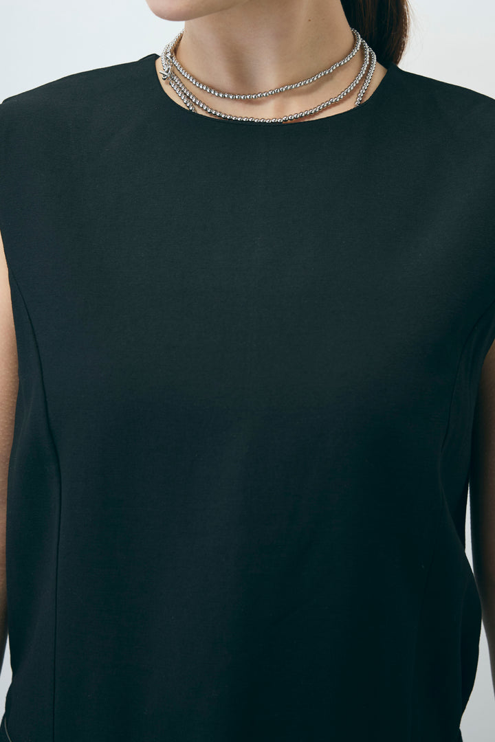 [予約/SET]ベルト付きプリーツチュニック+チェックパンツ(2set)