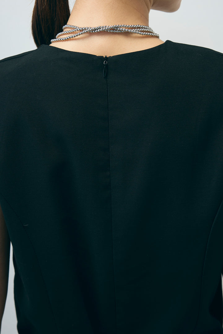 [予約/SET]ベルト付きプリーツチュニック+チェックパンツ(2set)