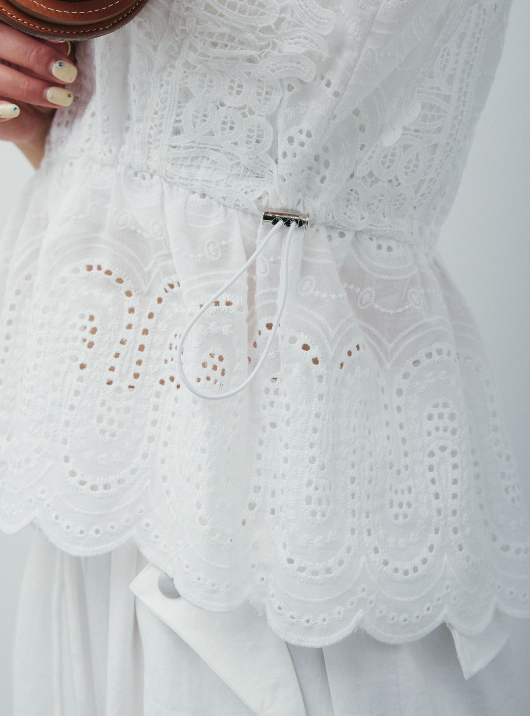 [予約/SET]エンブロイダリーレースブラウス+カーゴパンツ(2set)