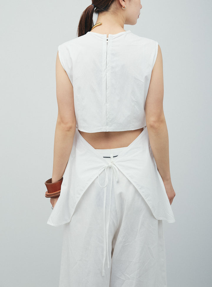 [予約/SET]バックオープンブラウス+リネンライクリラックスパンツ(2set)