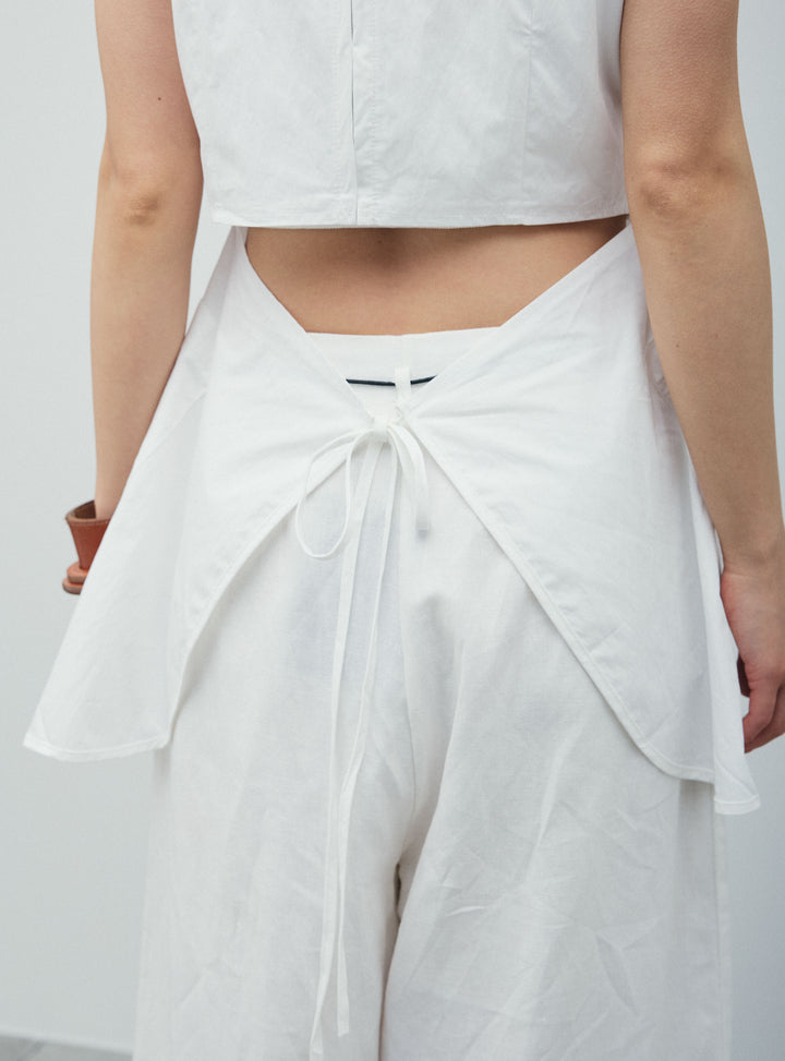 [予約/SET]バックオープンブラウス+リネンライクリラックスパンツ(2set)