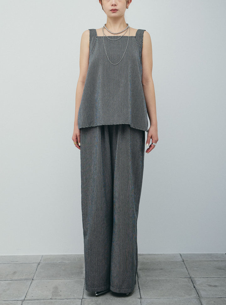 [予約]スクエアネックストライプセットアップ