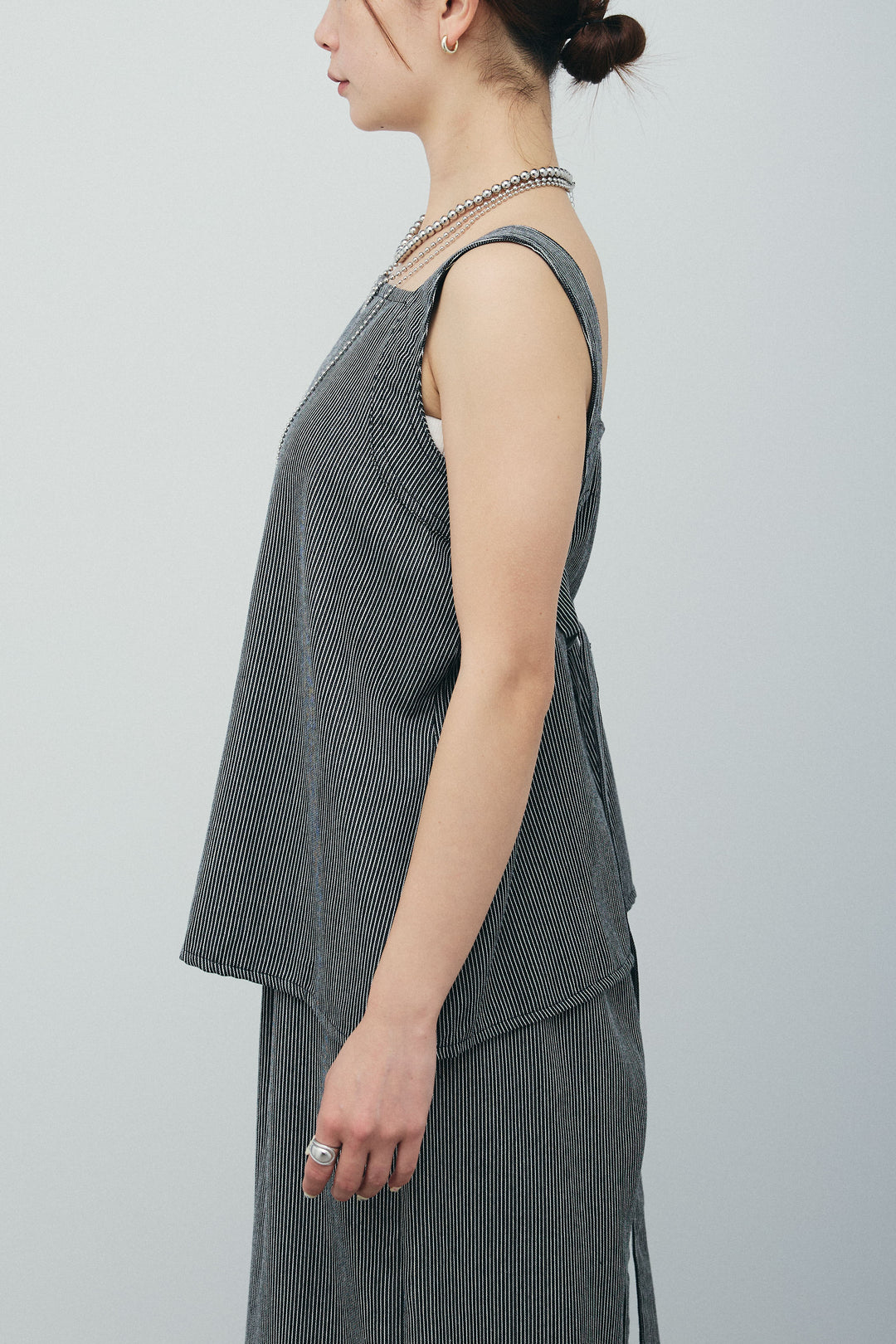 [予約]スクエアネックストライプセットアップ