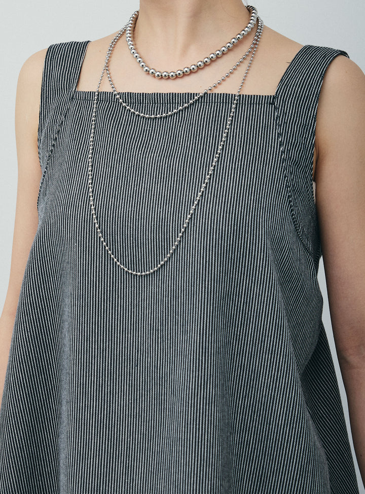 [予約]スクエアネックストライプセットアップ