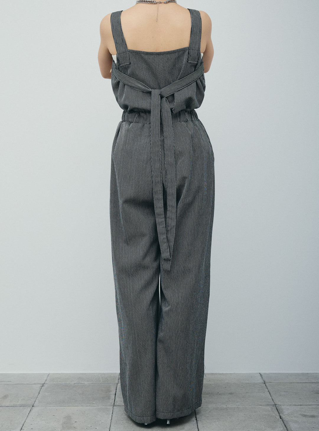 [予約]スクエアネックストライプセットアップ