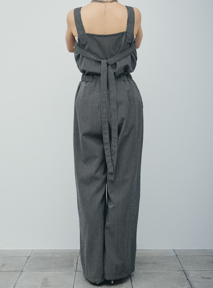 [予約]スクエアネックストライプセットアップ