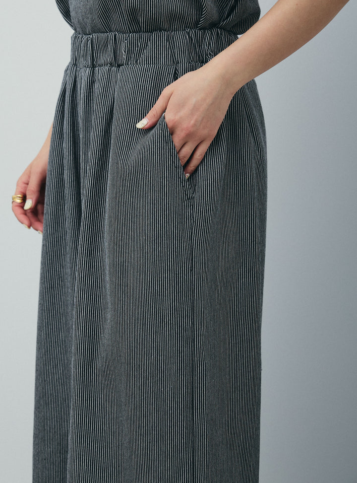 [予約]スクエアネックストライプセットアップ