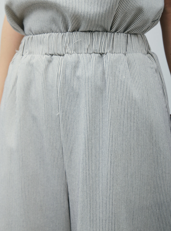 [予約]スクエアネックストライプセットアップ