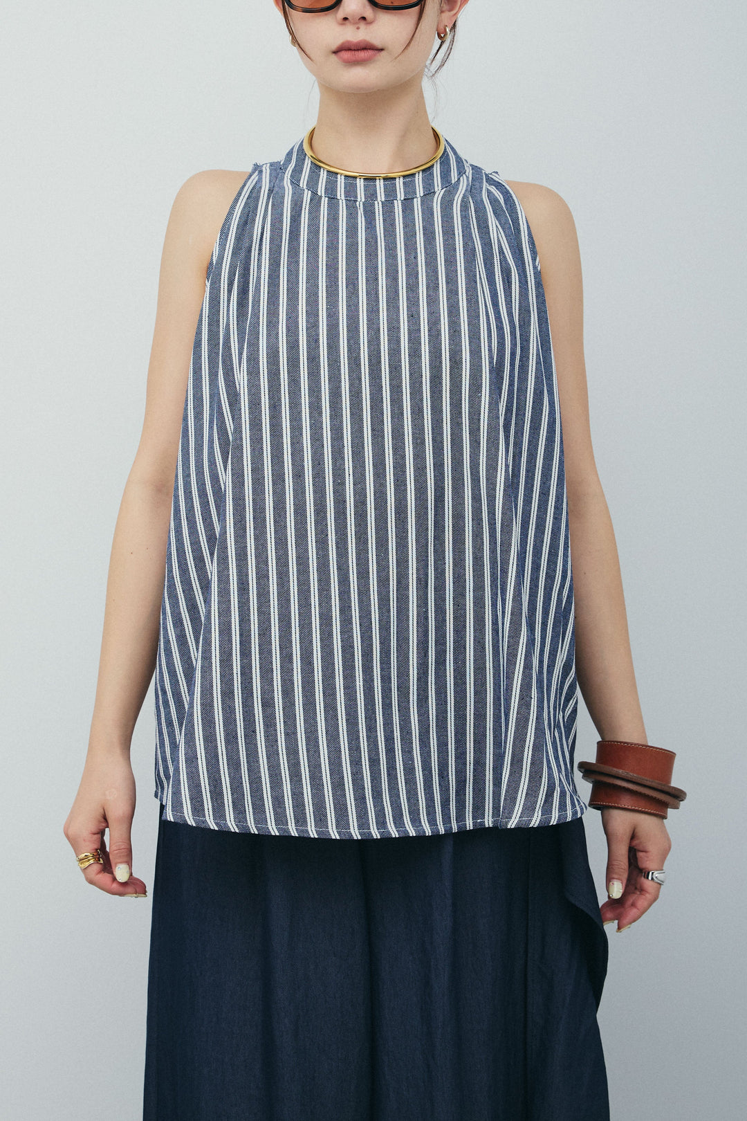 [予約]ダブルストライプホルターブラウス