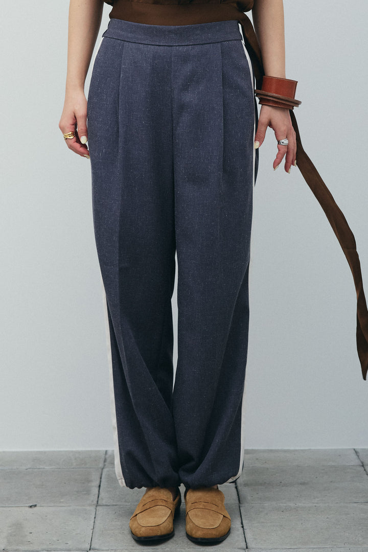 [予約]リネン混2WAYサイドラインパンツ