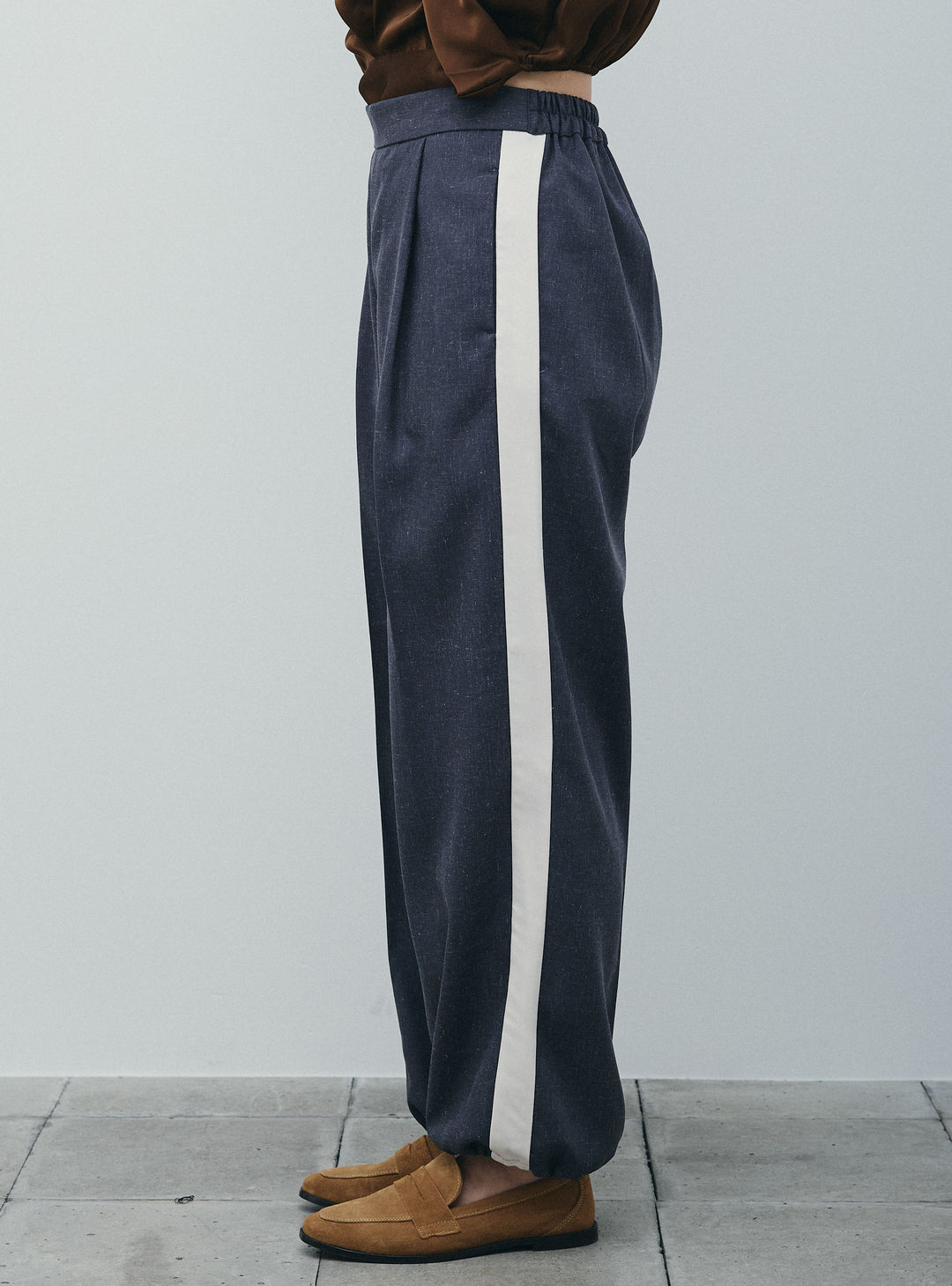 [予約]リネン混2WAYサイドラインパンツ