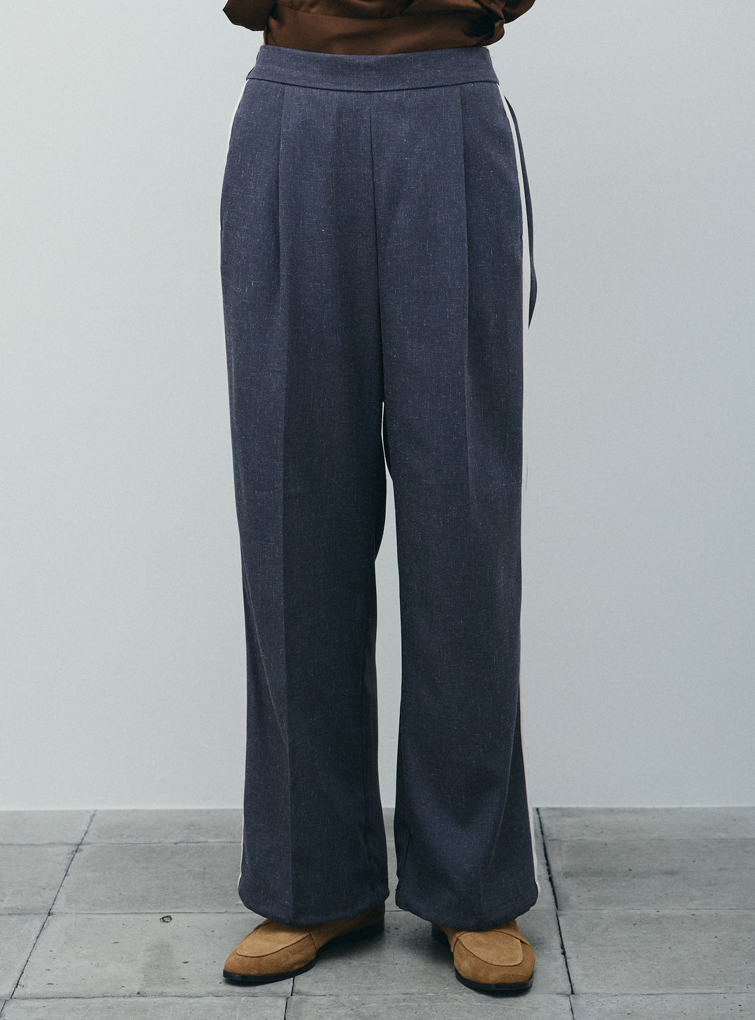 [予約]リネン混2WAYサイドラインパンツ