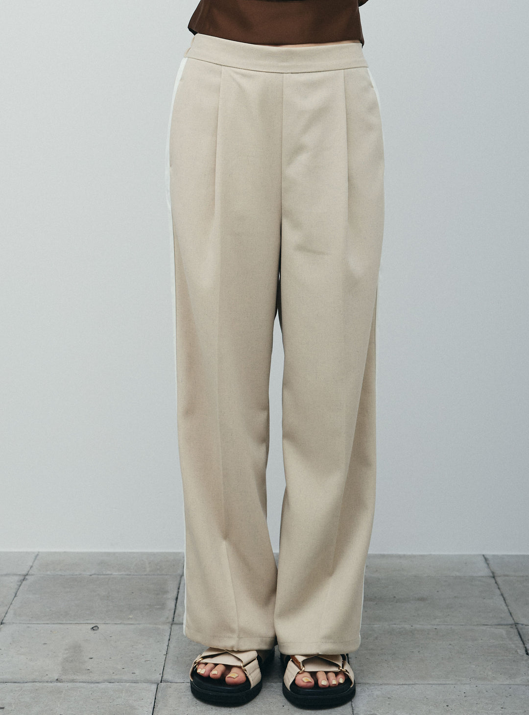 [予約]リネン混2WAYサイドラインパンツ