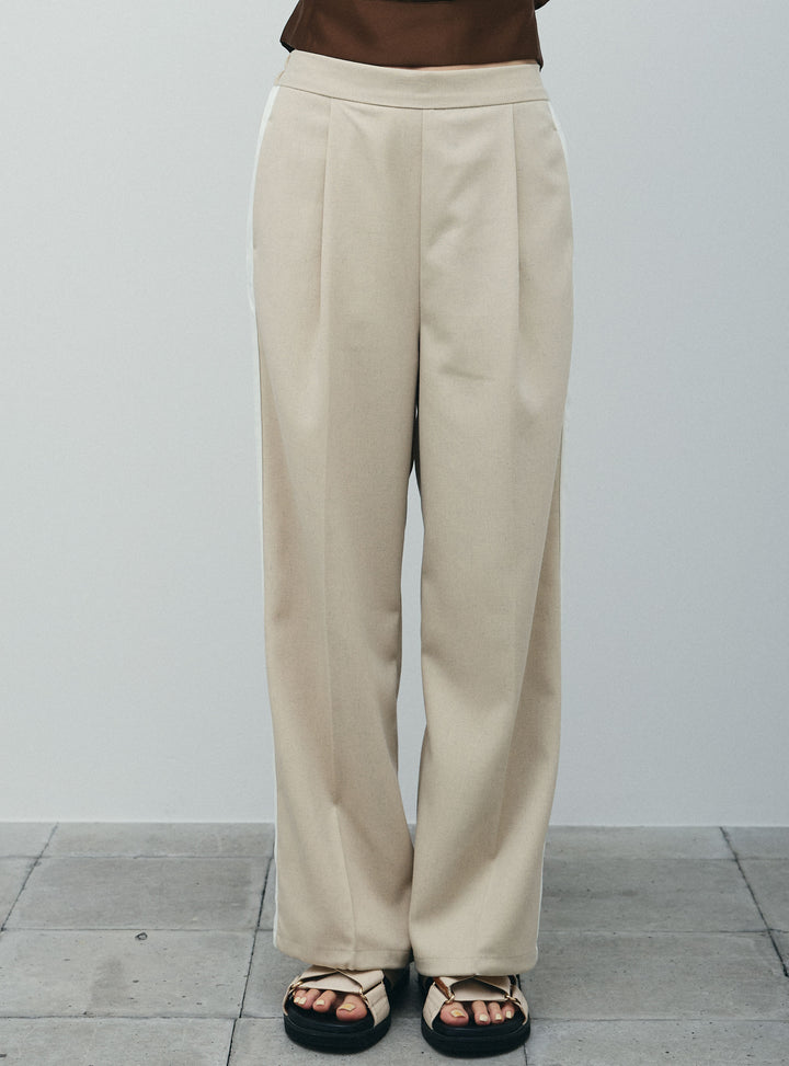 [予約]リネン混2WAYサイドラインパンツ