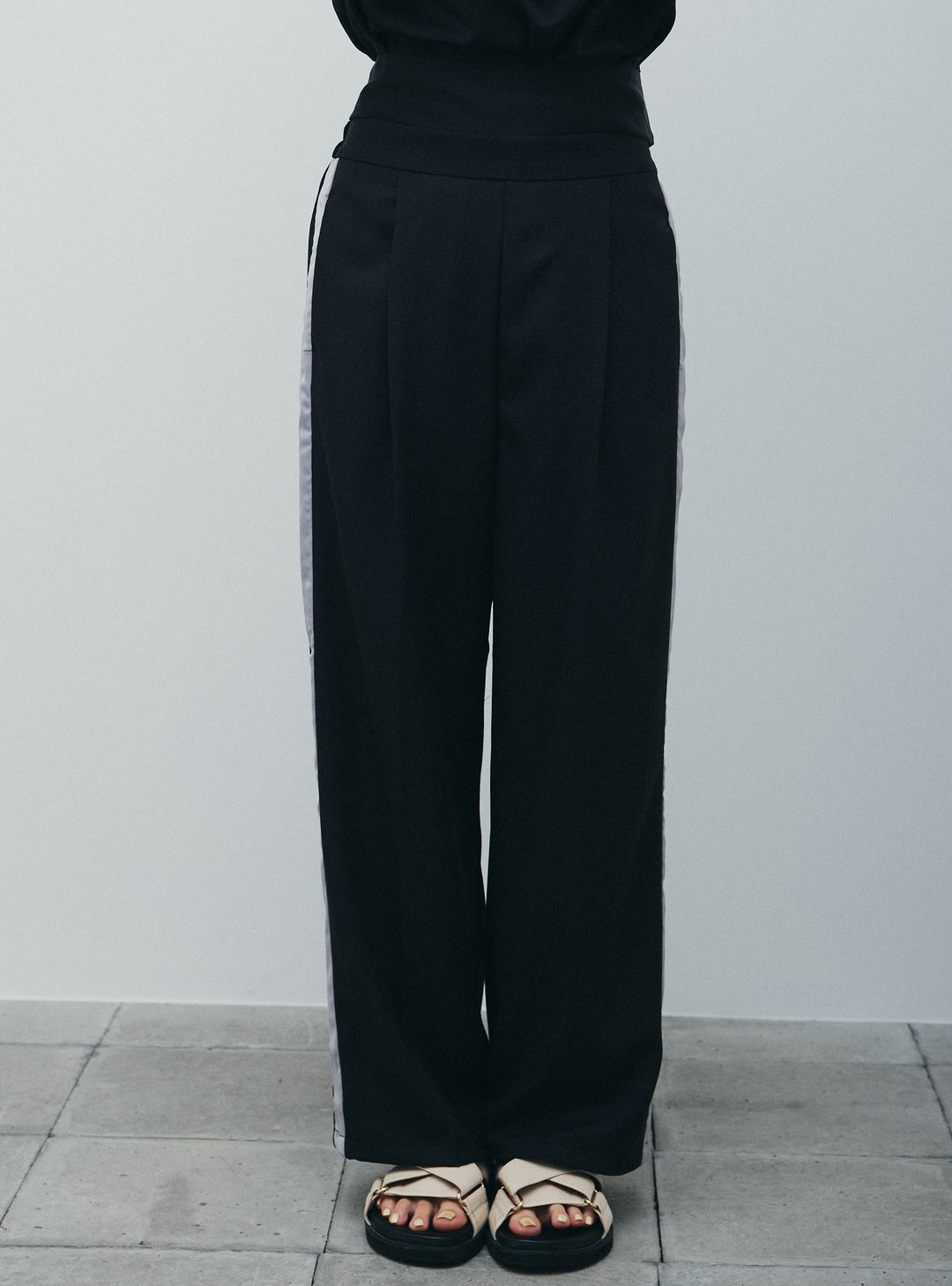 [予約]リネン混2WAYサイドラインパンツ