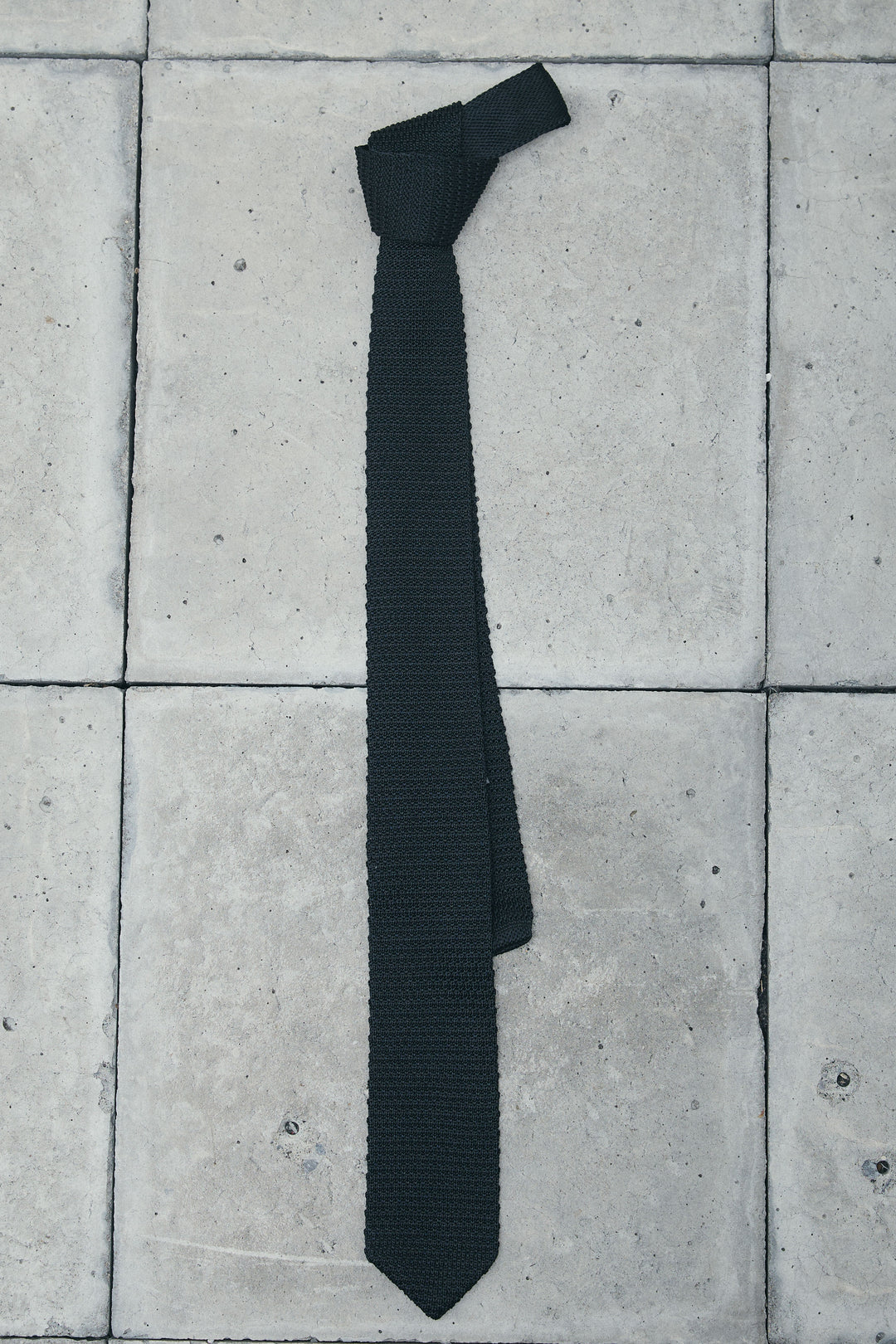 [予約/SET]シアーミックス編みニットポロ+剣先三角シルクニットタイ+サイドラップワイドパンツ(3set)