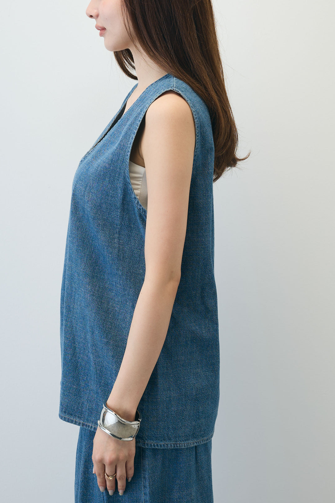 [予約]Vネックデニムセットアップ