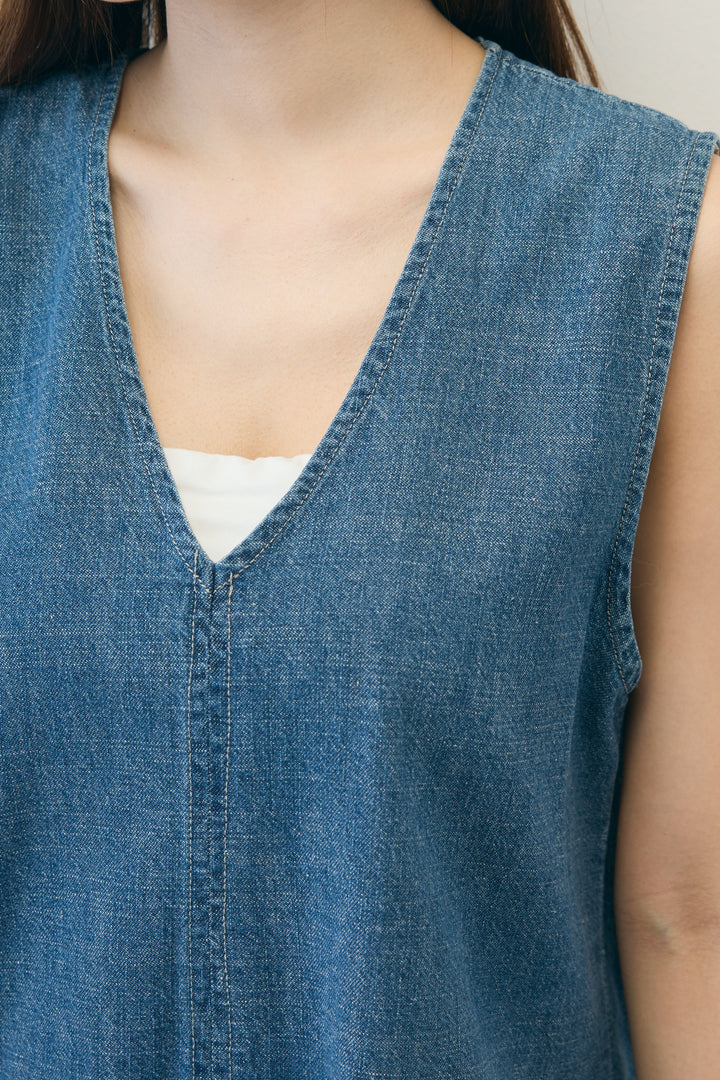 [予約]Vネックデニムセットアップ