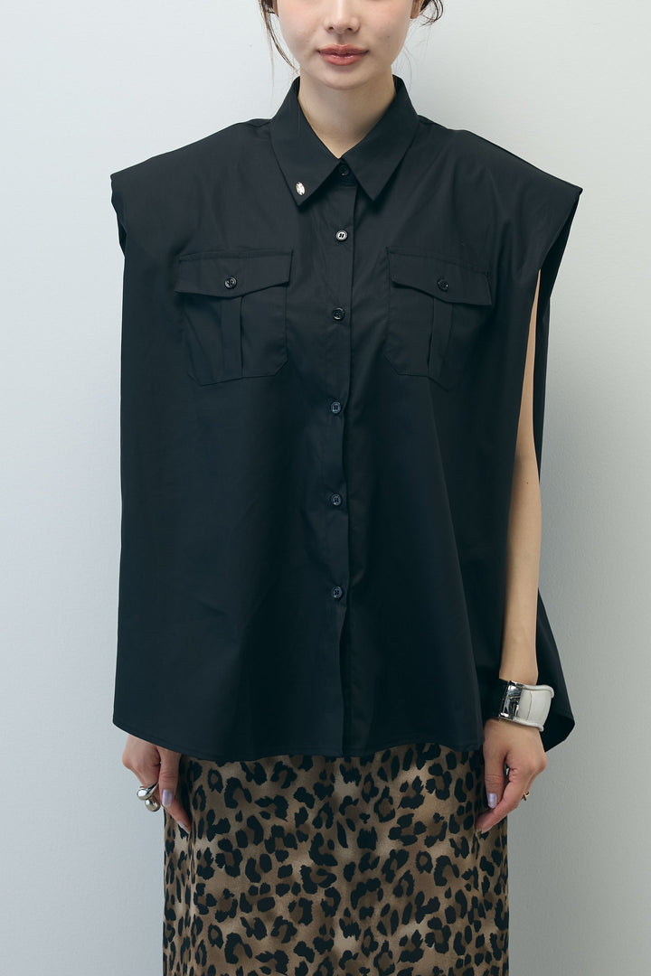 [予約/SET]スカーフ付きボックスシャツ+レオパードシアースカート(2set)