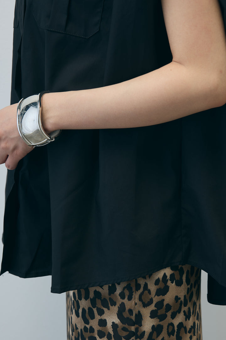 [予約/SET]スカーフ付きボックスシャツ+レオパードシアースカート(2set)