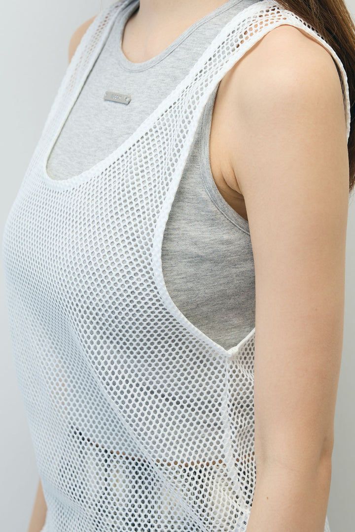 [予約/SET]メッシュタンクトップセット+チェックワイドパンツ(2set)