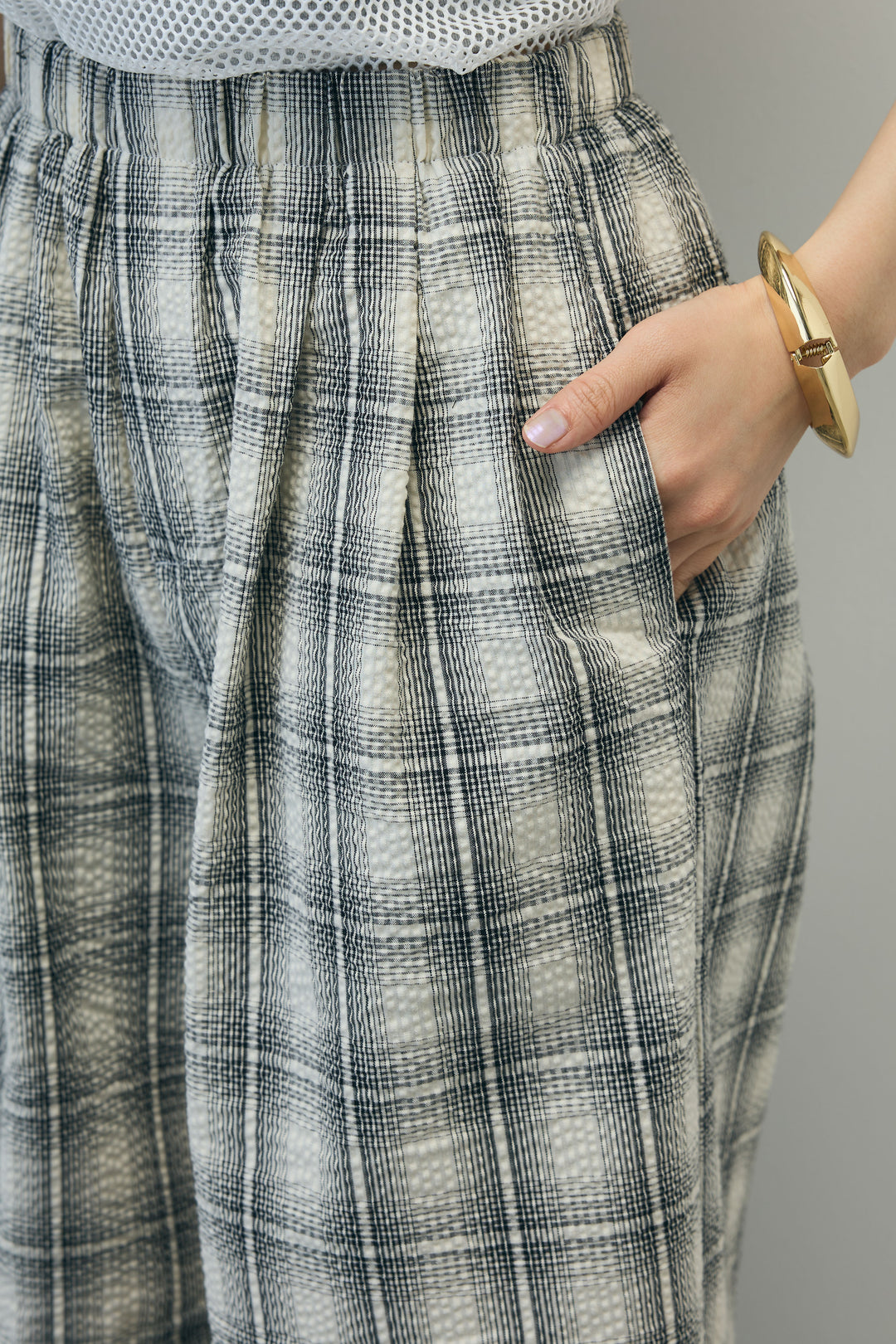 [予約]チェックワイドパンツ