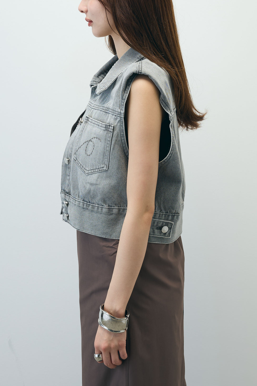 [予約/SET]コンパクトデニムジャケット+ワンショルダーロングワンピース(2set)