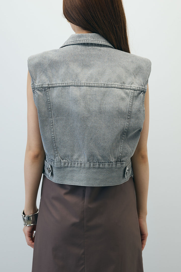 [予約/SET]コンパクトデニムジャケット+ワンショルダーロングワンピース(2set)