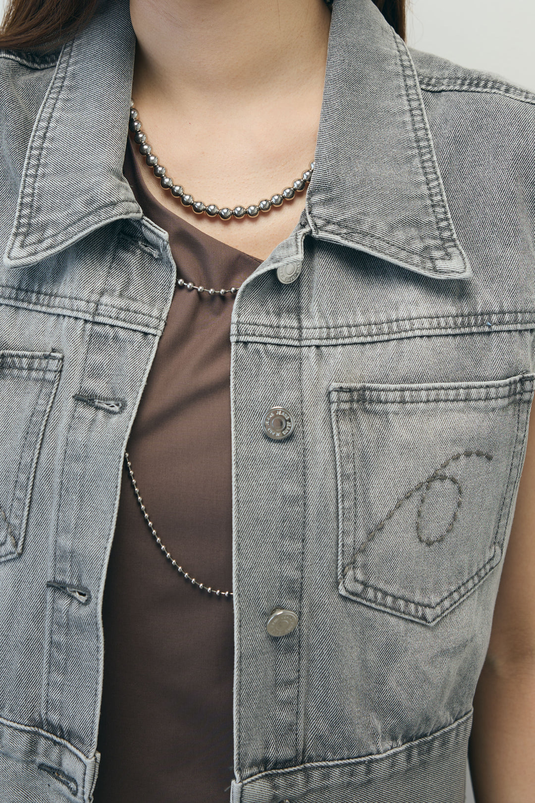 [予約/SET]コンパクトデニムジャケット+ワンショルダーロングワンピース(2set)