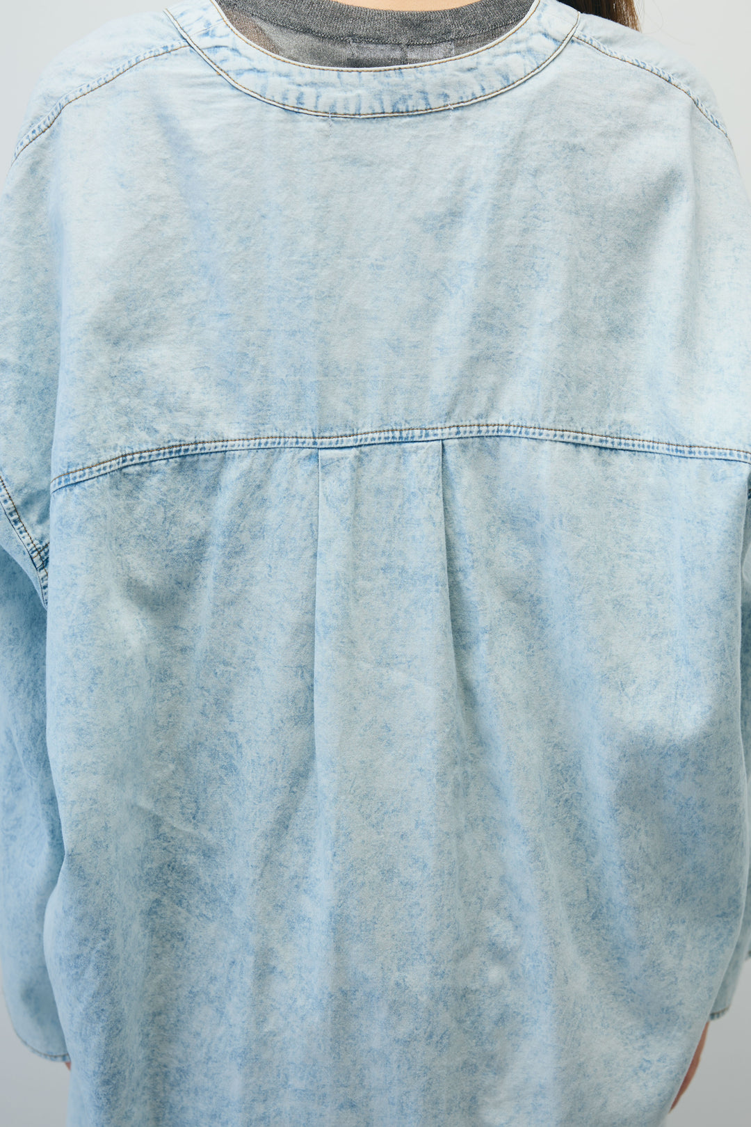 [予約/SET]デニムライクシャツ+シアーノースリーブニット+レオパードシアースカート(3set)