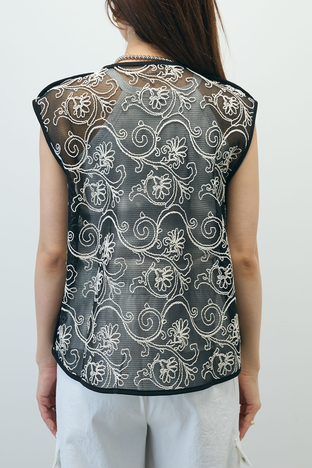 [予約/SET]シアーエンブロイダリーZIPトップス+カップ付きホルターネックタンク+カーゴパンツ(3set)