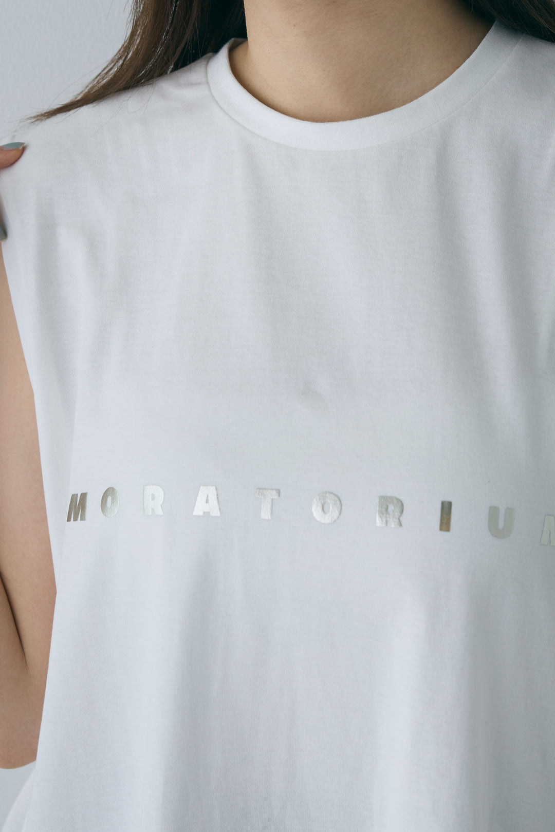 [予約/SET]フレンチスリーブシアーブルゾン+コンパクトスムース ミニ箔ロゴプリント+ランダムタック入りワイドパンツ(3set)