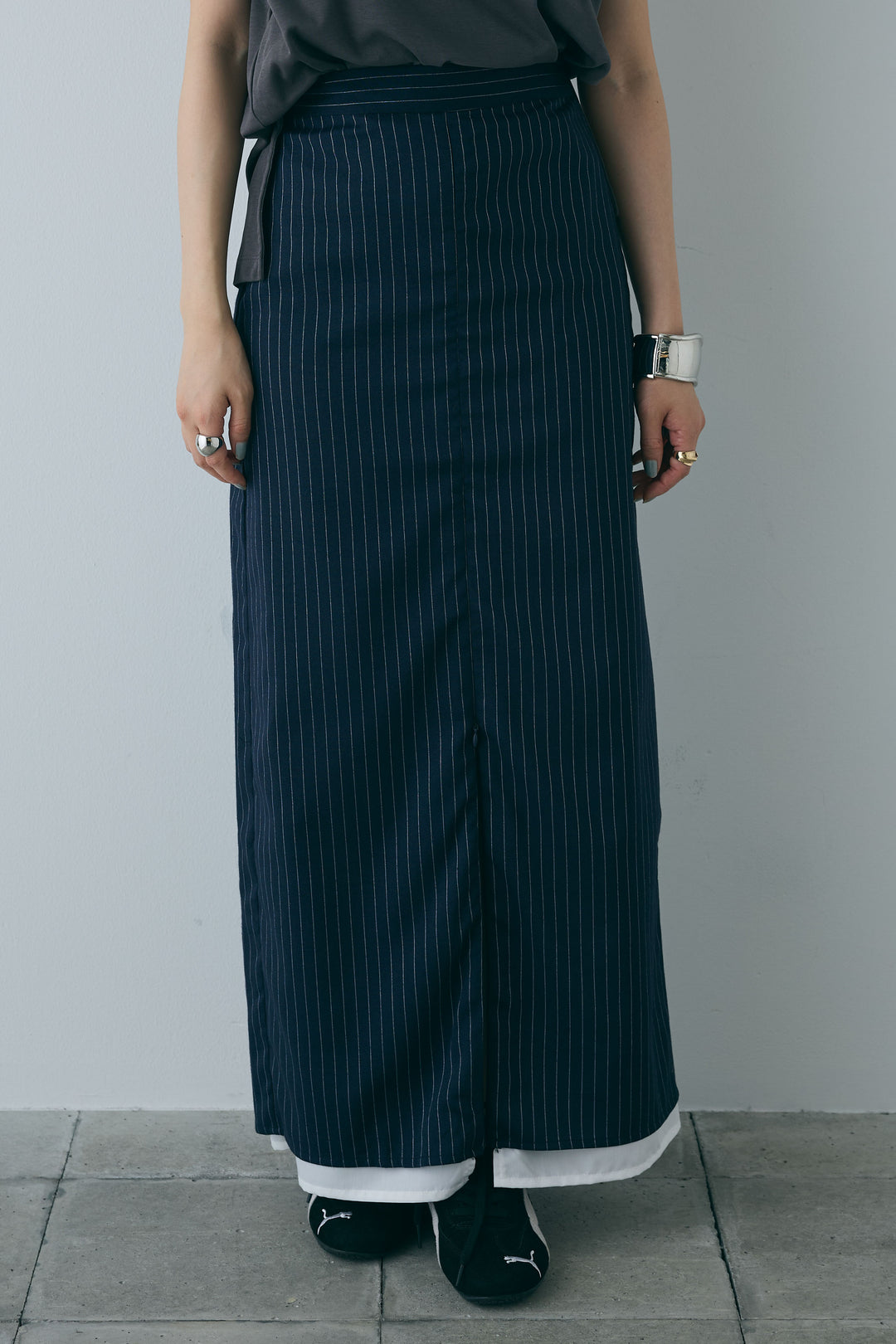 [予約]ストライプストレートスカート