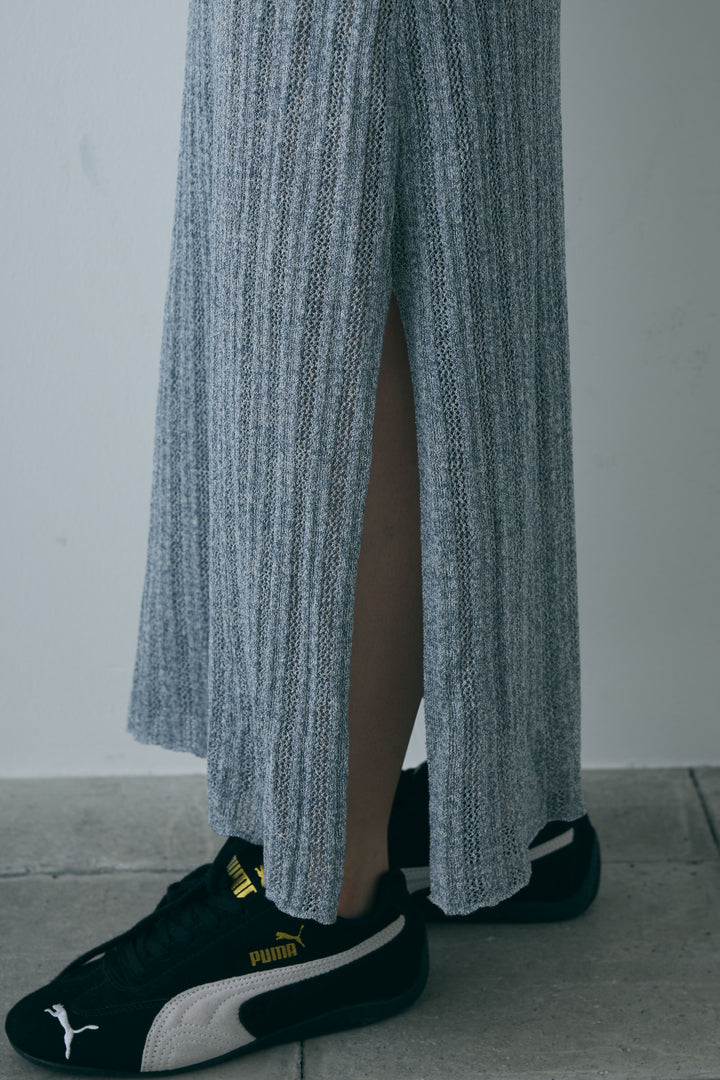 [予約/SET]スタンドネックサテンベスト+すかし編みキャミOP(2set)