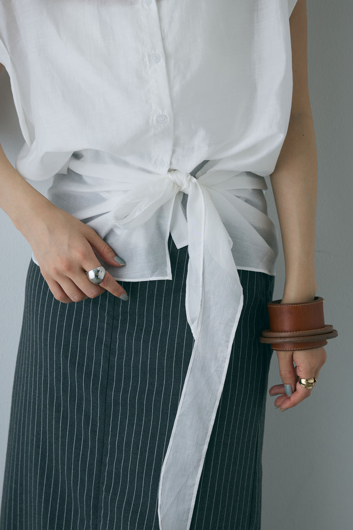 [予約]フロント巻きノースリーブシャツ