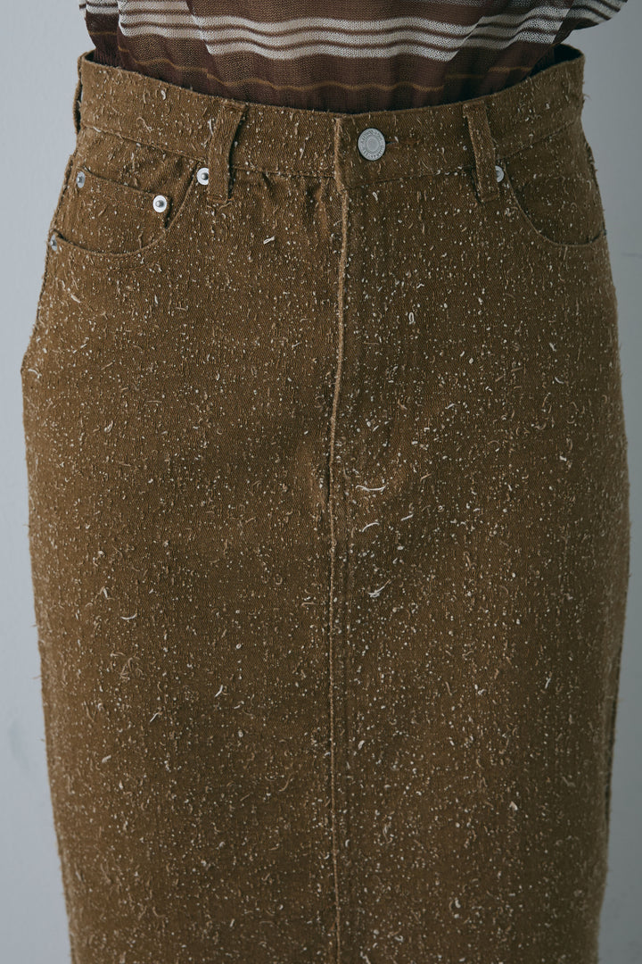 [予約/SET]リブロゴタンク+スカーフ風バックリボンキャミソール+ネップツイルストレートスカート(3set)