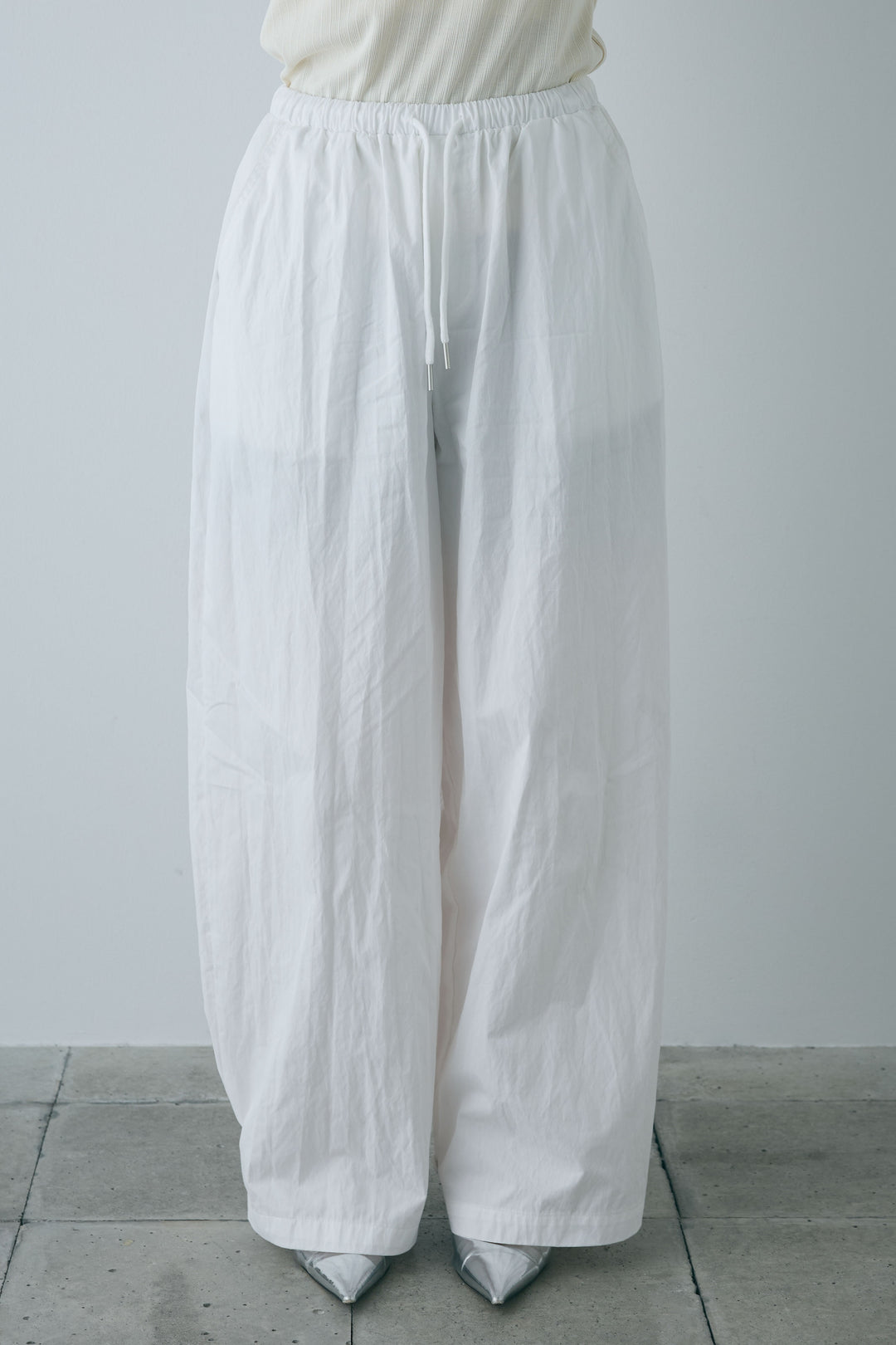 [予約/SET]リブロゴタンク+スカーフ風バックリボンキャミソール+裾ボタン絞りパンツ(3set)