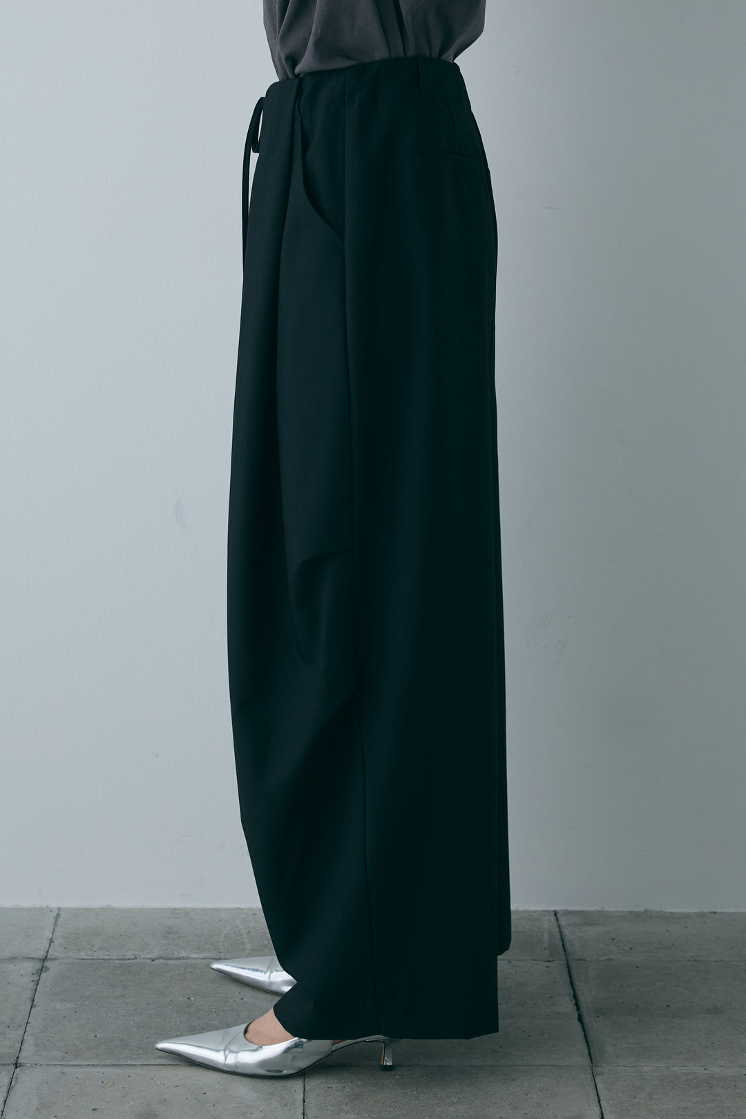 [予約/SET]フレンチスリーブシアーブルゾン+ランダムタック入りワイドパンツ(2set)