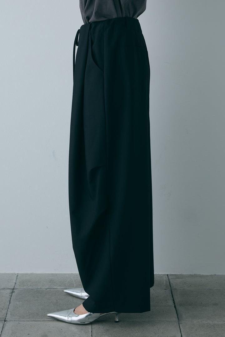 [予約/SET]フレンチスリーブシアーブルゾン+ランダムタック入りワイドパンツ(2set)