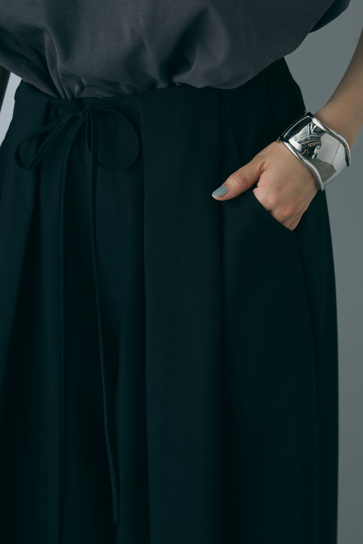 [予約/SET]フレンチスリーブシアーブルゾン+ランダムタック入りワイドパンツ(2set)